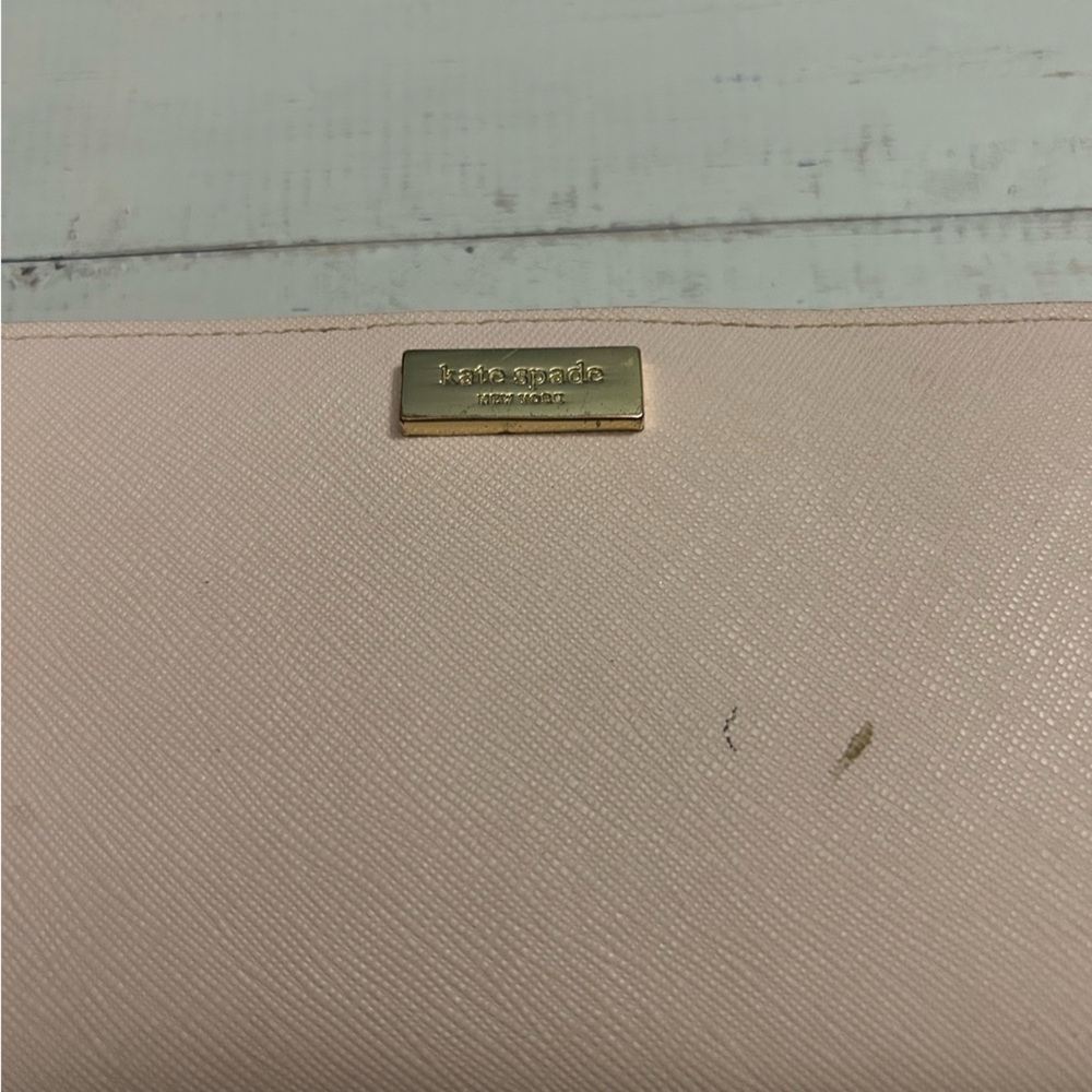 Kate Spade Blush Pink Clutch with Gold Accent, COA - Picture 2 of 5